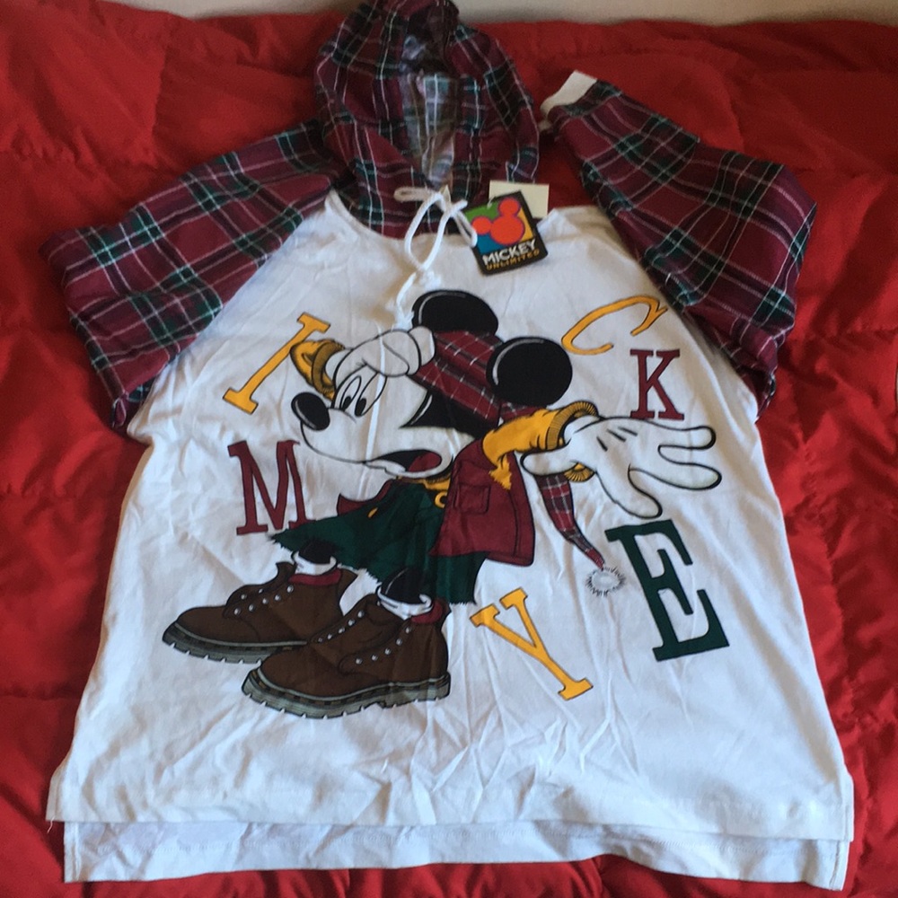 NWT Mickey Hooded Sleepwear 100% Cotton